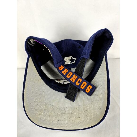VINTAGE DENVER BRONCOS NFL STARTER BLUE EMBROIDERED STRAP BACK CAP HAT ONE SIZE - Picture 8 of 8